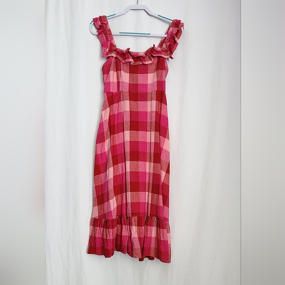 kate spade Pink and Red Gingham Midi Dress - Picture 5 of 9